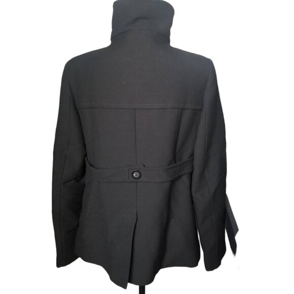 Reiss Capulet Black 100% Wool Peacoat Jacket Size Medium - Picture 3 of 7
